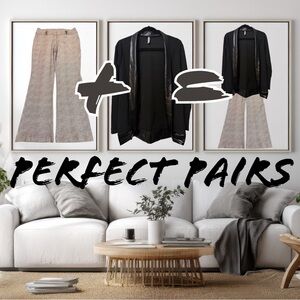 Bundle: Black Cardigan and Houndstooth Flares